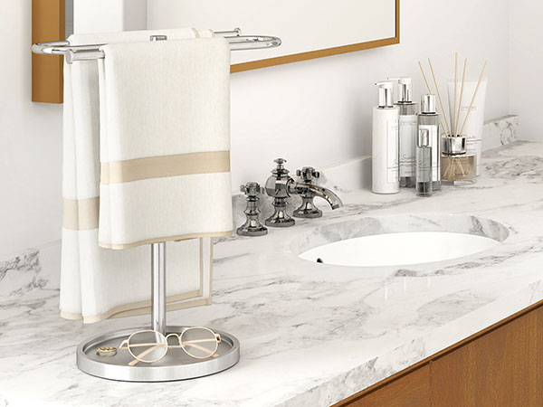 Brushed Nickel Hand Towel Holder Stand