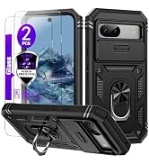 for Google Pixel 8A Case with Camera Cover Slider, 2*Tempered Glass Screen Protectors,Build in 36...