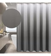 Gibelle Ombre Grey Shower Curtain, 3D Embossed Textured Herringbone Fabric Shower Curtain, Modern...