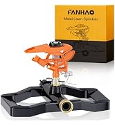FANHAO Heavy Duty Pulsating Impact Sprinkler for Yard, 360 Degree Rotating Lawn Sprinklers with A...