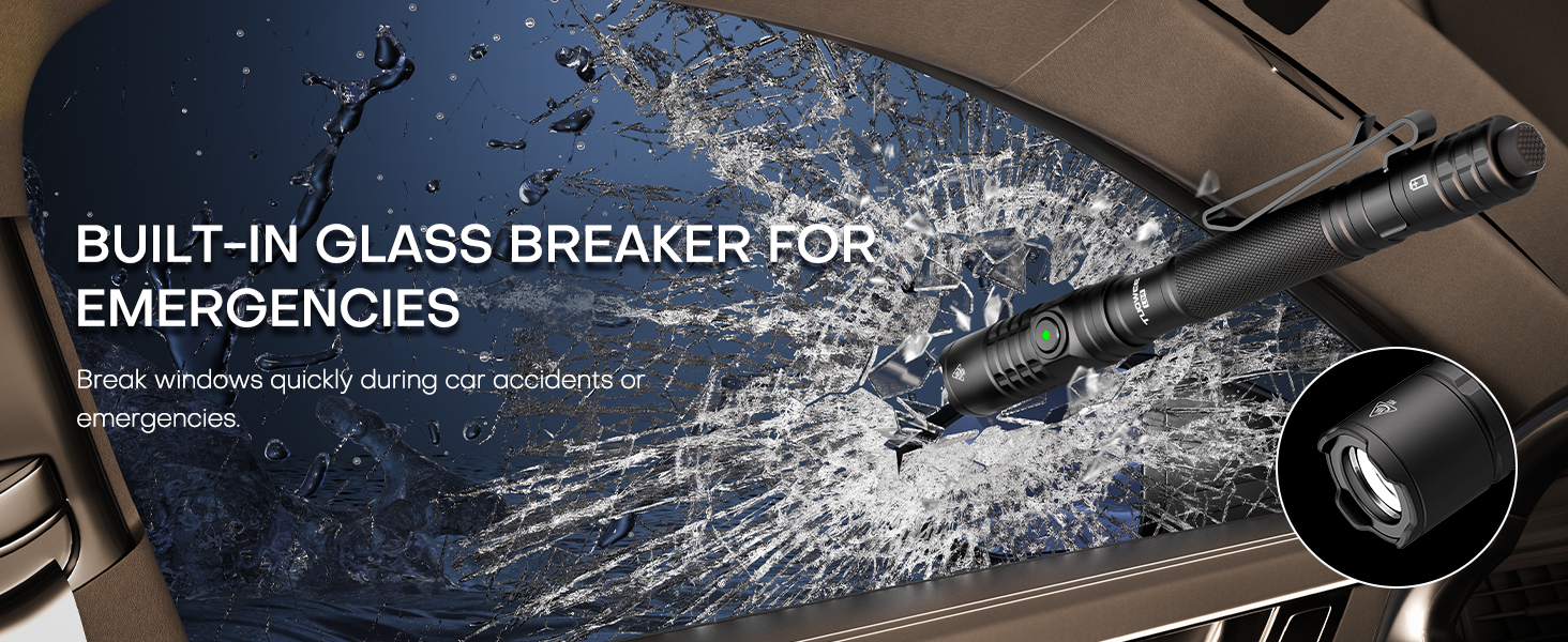 EMERGENCIES BUILT-IN GLASS BREAKER FOR
