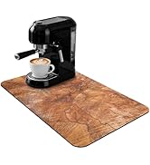 Coffee Mat 24x16 Inch, Wood Grain Coffee Placemat, Absorbent Hide Stain Rubber Backed Dish Drying...