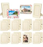 VOKOY 20 Pack Wooden Picture Frames for Crafts, DIY Wood Craft Picture Frames Bulk for 4" x 6" Ph...
