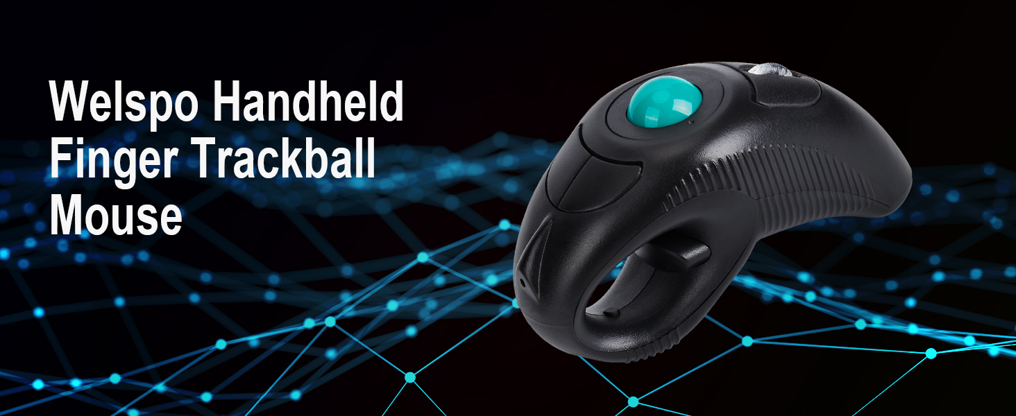 Wireless USB Handheld Finger Trackball Mouse