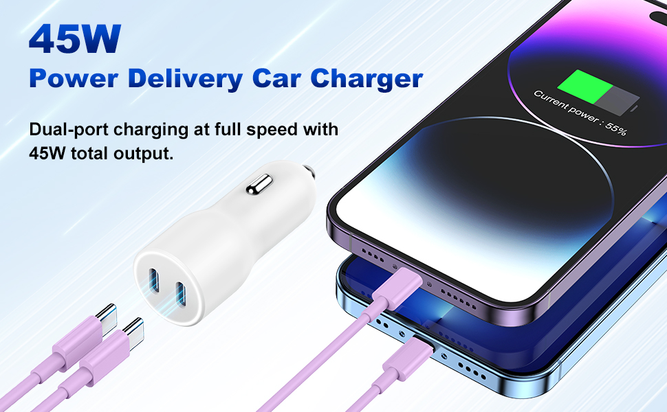 45W Power Delivery Car charger