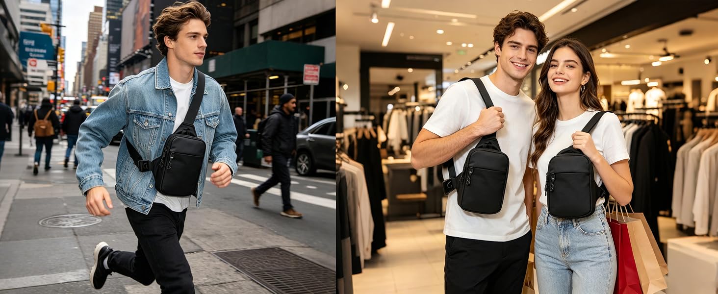 Mini Sling Bag for Men Crossbody,Small Chest Bag Casual