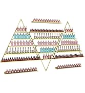 Gold Metal Wall-Mounted Nail Polish Storage Racks 5 Tiers Triangular Display Rack for Cosmetics E...