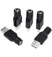 SinLoon USB to DC Adapter USB 2.0 A Male to DC 5.5x2.1mm DC Female Connector Charge Barrel Jack P...