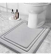 Grandaily Memory Foam Toilet Rugs U-Shaped 24x20, Ultra Soft, Non-Slip and Absorbent Bathroom Rug...