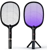 YsChois Electric Fly Swatter Racket, Rechargeable Fly Zapper - 4000 Volt, Exclusive 2-in-1 Bug Za...