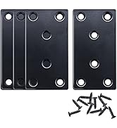 mxuteuk 4pcs Black Flat Mending Plates Metal, 1.7 MM Thickness Flat Metal Brackets Straight Brace...