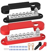 RVBOATPAT Power Distribution Block 12V 150A 1/4" Stud Marine Bus Bar 12 Volt DC Battery Busbar fo...
