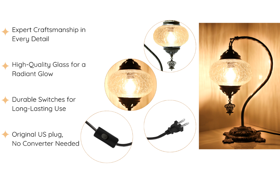 turkish moroccan crackle amber crack clear glass ottoman lamp