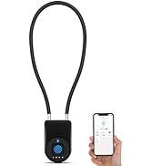 Anweller Fingerprint Cable Lock, 14" Long Shackle Small Padlock, Keyless Entry Biometric Bluetoot...