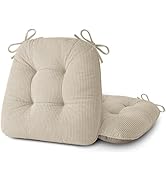 ELFJOY Dining Chair Cushions Set of 2 Thick Non Slip Kitchen Chair Pads with Ties Comfortable Ind...