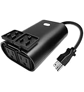 Outdoor Z-Wave Plus On/Off Light and Appliance Plug, 1 On/Off Outlet+ 1 Alway On Outlet, Zwave Hu...