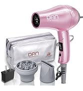 Dan Technology Travel Hair Dryer,Dual Voltage Hair Dryer,Mini Blow Dryer with Concentrator,Small ...