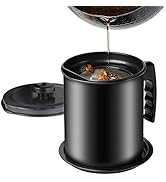 Cambom Bacon Grease Container with Fine Mesh Strainer, 1.3 L/almost 6 full cups Iron Cooking Oil ...