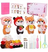 UOOU Needle Felting Kit, Wool Felting Kit with 6 Pcs Colorful Needle Felting Needles and Instruct...