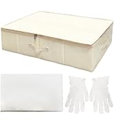 Wedding Dress Storage Box, Wedding Dress Preservation Box with 40 Sheets and 1 Pair Microfiber Gl...