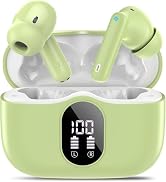 Wireless Earbuds, Bluetooth 5.4 Headphones Bass Stereo, Ear Buds with Noise Cancelling Mic, LED D...