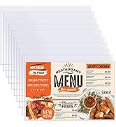 AKONEGE 10 Pcs 11" x 17" Rigid Print Protectors Clear Plastic Sleeves Hard Sheet Protectors Heavy...