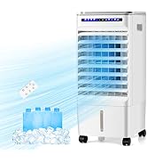 ARLIME 3-IN-1 Evaporative Coolers, Portable Swamp Cooler with Remote, 80° Oscillation, 1.58 G Wat...