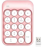 Wireless Numeric Keypad 18 Keys with 2.4G Mini Portable Silent Number Pad USB Receiver Financial ...