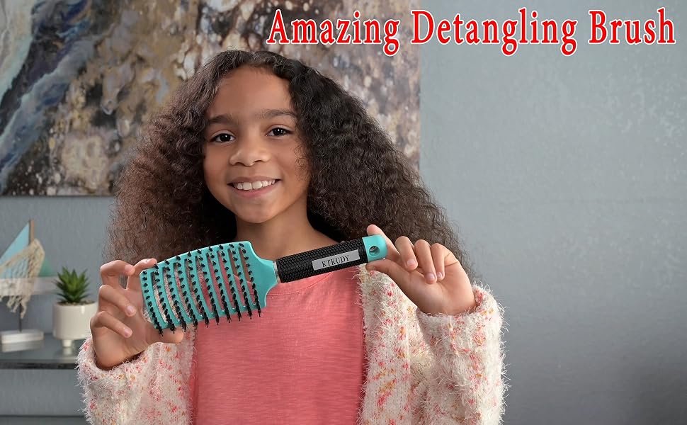 Detangling Brush Boar Bristles Hair Brush Make Hair Shiny & Healthier