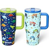 Fimibuke 20oz Kids Insulated Tumbler with Handle, Toddler Water Bottle | Leakproof 18/8 Stainless...