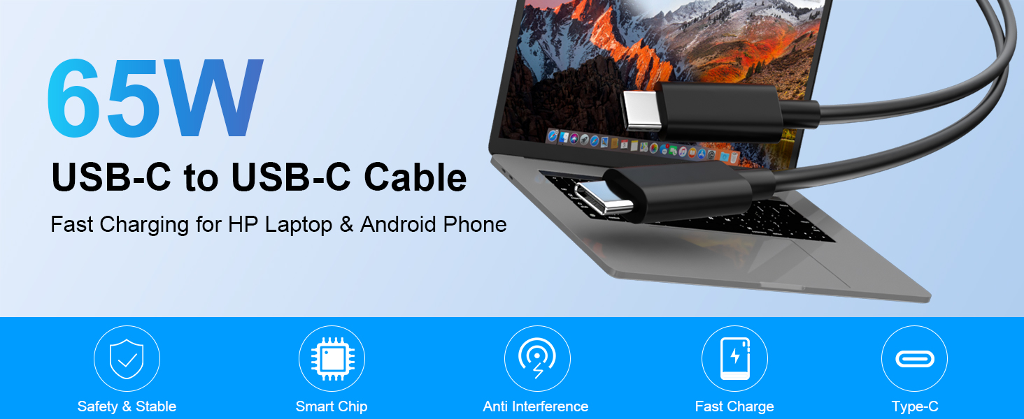 65W USB C Charging Cable