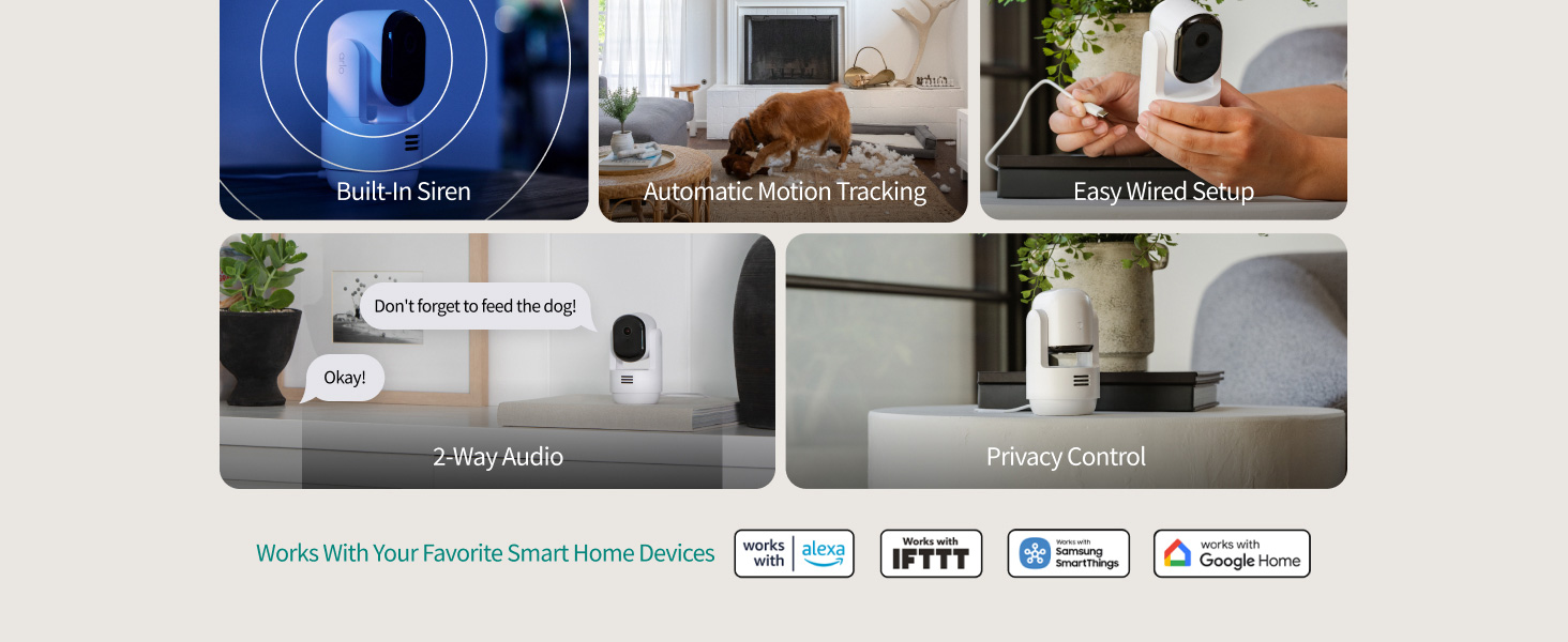 Arlo Essential Indoor Pan Tilt Security Camera 2K