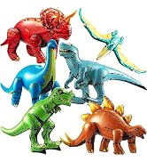 6-Pcs Inflatable Dinosaur Birthday Party Decorations - Large Blow-Up Dino Toys for Kids (20-26”) ...
