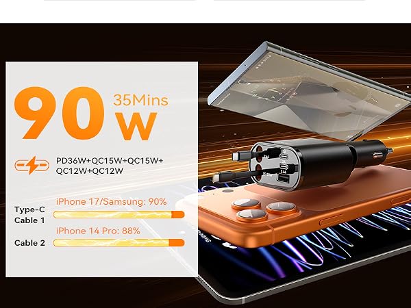 car charger retractable