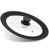 ANAEAT Silicone Universal Lid for Pots, Pans and Skillets - Tempered Glass Covered with Heat Resi...