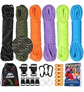 MONOBIN Reflective Paracord Kit for Bracelets Making,6 Colors 20 Feet Reflective Paracord Bulk Co...