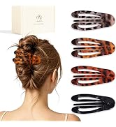 Amlaidu Large Flat Hair Claw Clips for Thick Medium Thin Hair for Women, French Duckbill Hairclip...