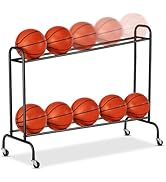 EXTCCT Tilt Basketball Rack Ball Storage Holder - Tilt Basketball Shooting Training Rack, Garage ...