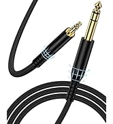3.5mm to 6.35mm Stereo Audio Cable, Braided 1/4 Male to 1/8 Male TRS Bidirectional Stereo Aux Cor...