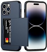 Nvollnoe for iPhone 14 Pro Max Case with Card Holder Heavy Duty Protective Dual Layer Shockproof ...