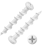 Wensilon (100 pcs) walldog Screws wall Dog Drywall Anchors 1-1/4" White Anti Rust Coating, Bolt A...
