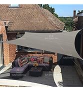 Patio Sun Shade Sail Canopy, 6' x 8' Rectangle Shade Cloth Block Sunshade Fabric - Outdoor Cover ...