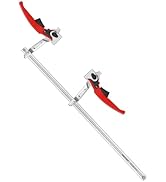 MAXPOWER Ratcheting Table Clamp, 15 3/4" Double Force Bar Clamp, Multifunctional F Clamp for Weld...