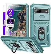 for Google Pixel 7A Case with Camera Cover Slider, 2*Tempered Glass Screen Protectors,Build in 36...