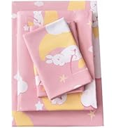 Twin Sheet Set for Kids Girls, 3-Piece Bed Sheet Set for Toddler, Soft Brushed Microfiber Bedding...