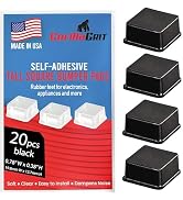 Black Tall Square Adhesive Rubber Bumper Pads - Made in USA – Rubber Feet for Speakers, Electroni...