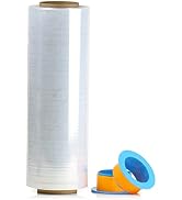 BOMEI PACK 1 Roll 1500ft Industrial Clear Stretch Wrap 70 Gauge 15inch with 3inch Handles, Shrink...