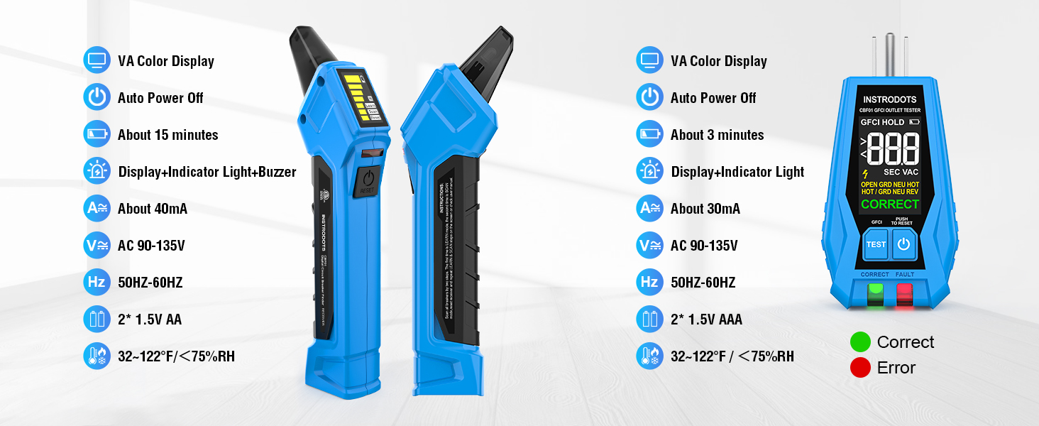 Circuit Breaker Finder & GFCI Outlet Tester with Digital LCD Display