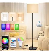 NEWREACH Smart Floor Lamp, RGB Standing Lamp for Bedrooms with Remote Control & Alexa Voice APP, ...