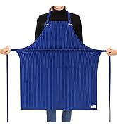 ROTANET Stripe Stretch Apron for Men Women Cooking Big and Tall Large Chef Striped Pinstripe Apro...